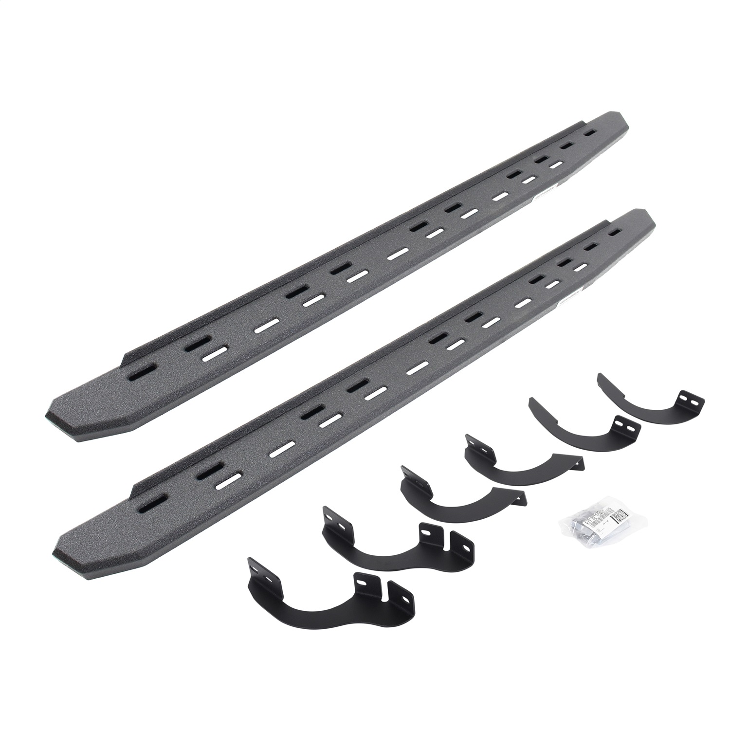 Go Rhino 69642568ST -  RB30 Slim Line Running Boards with Mounting Bracket Kit - Protective Bedliner Coating