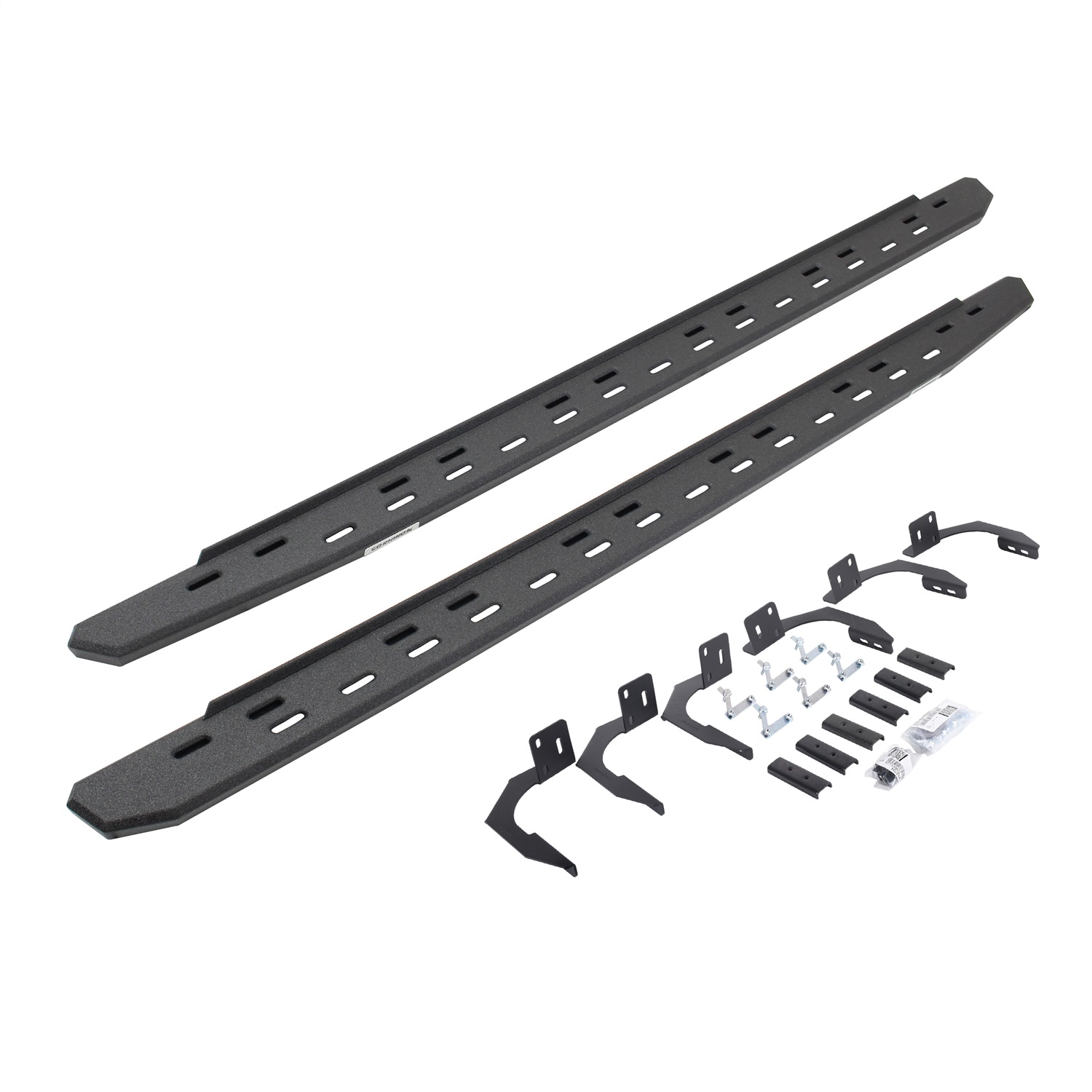 Go Rhino 69610687ST -  RB30 Slim Line Running Boards with Mounting Bracket Kit - Protective Bedliner Coating