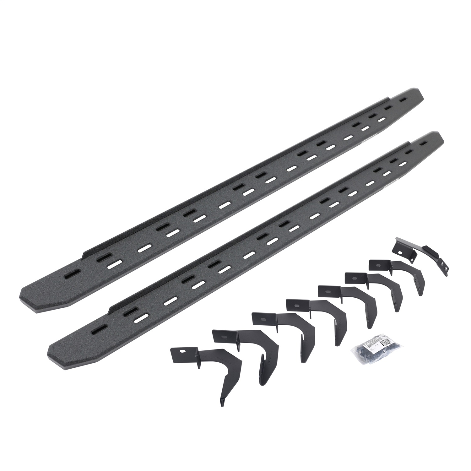 Go Rhino 69623580ST -  RB30 Slim Line Running Boards with Mounting Bracket Kit - Protective Bedliner Coating
