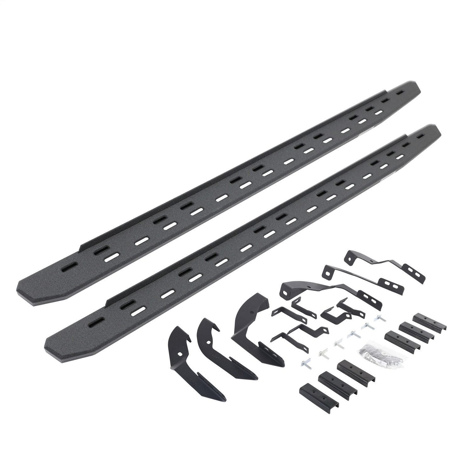 Go Rhino 69604280ST -  RB30 Slim Line Running Boards with Mounting Bracket Kit - Protective Bedliner Coating