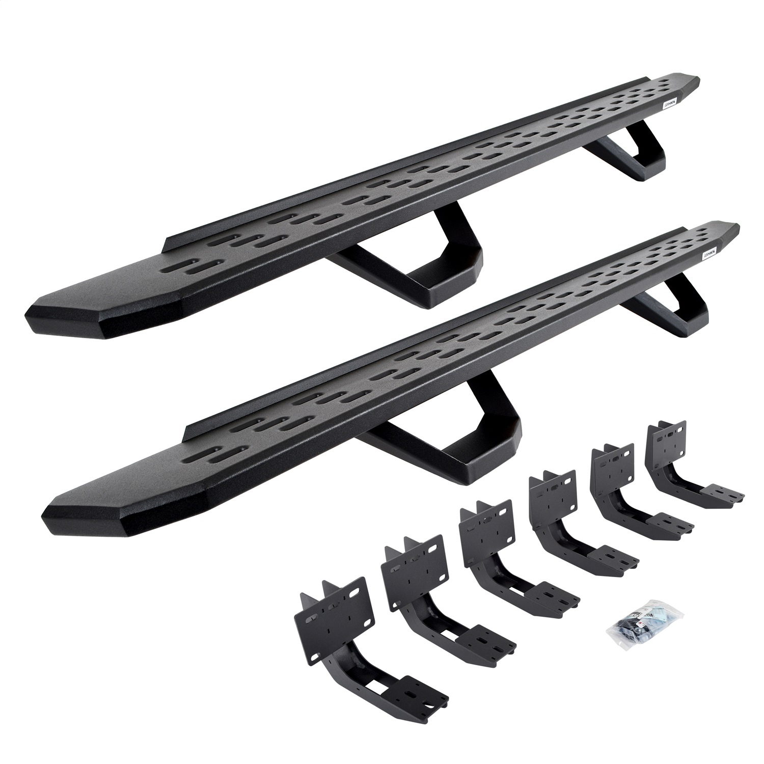 Go Rhino 6963068720PC -  RB30 Running Boards with Mounting Brackets & 2 Pairs of Drops Steps Kit - Textured Black