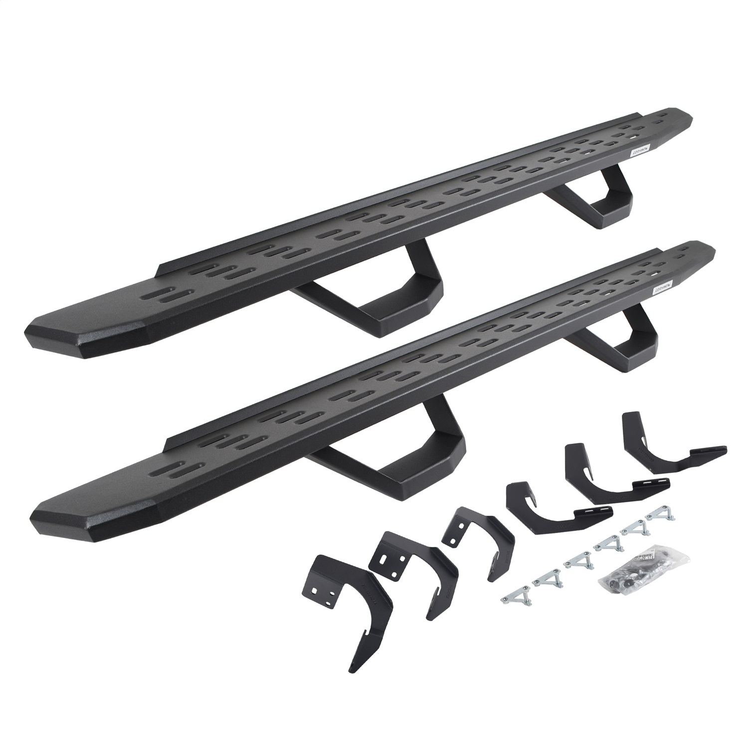 Go Rhino 6962998020PC -  RB30 Running Boards with Mounting Brackets & 2 Pairs of Drops Steps Kit - Textured Black