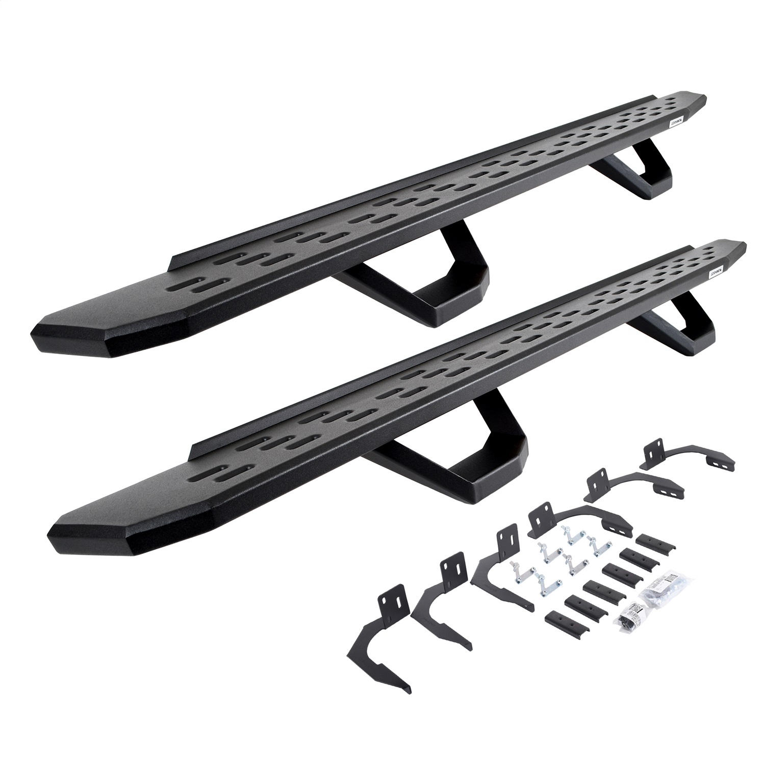 Go Rhino 6961068720PC -  RB30 Running Boards with Mounting Brackets & 2 Pairs of Drops Steps Kit - Textured Black
