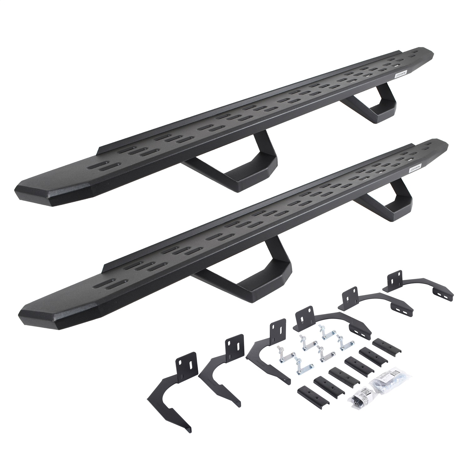 Go Rhino 6960998020PC -  RB30 Running Boards with Mounting Brackets & 2 Pairs of Drops Steps Kit - Textured Black