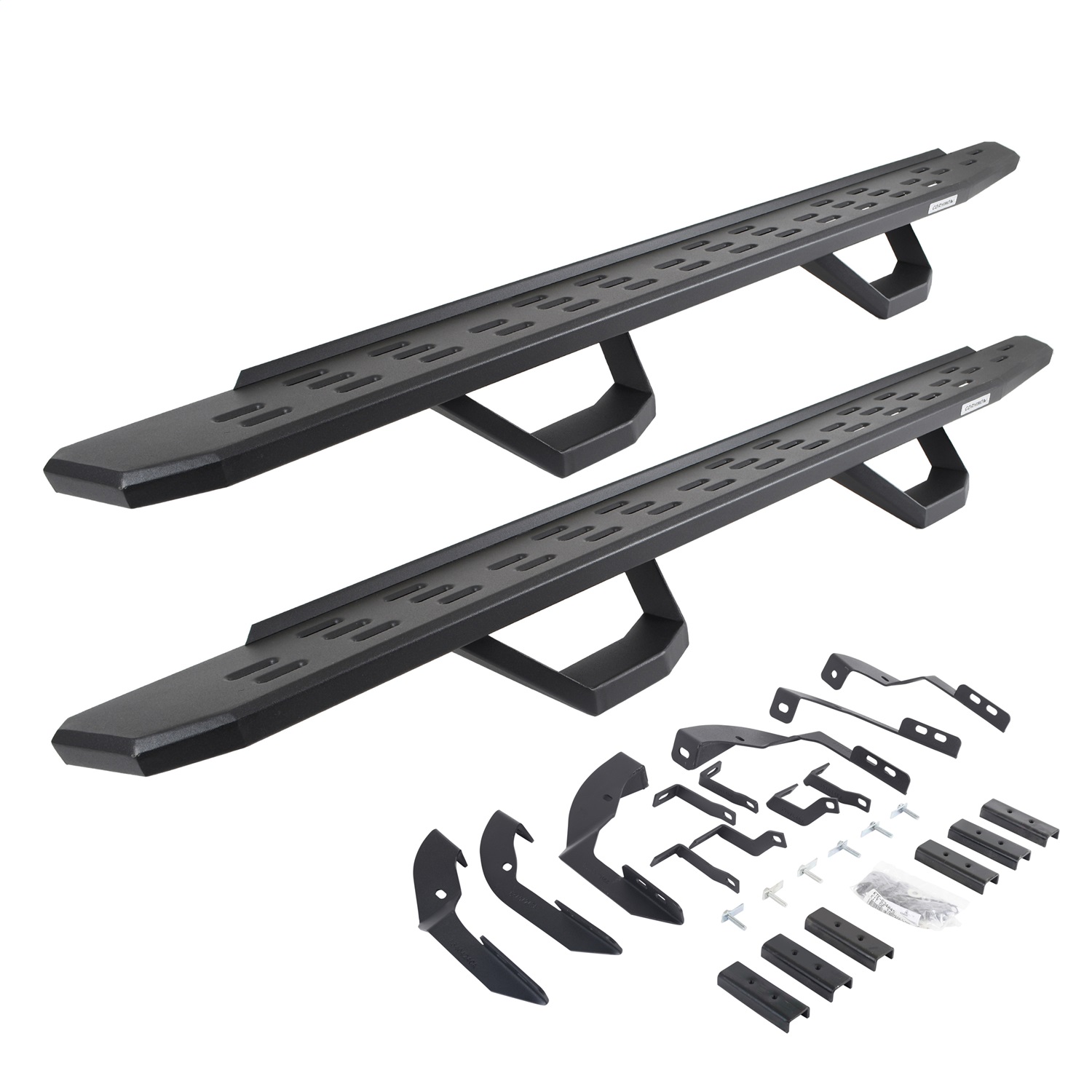Go Rhino 6960428020PC -  RB30 Running Boards with Mounting Brackets & 2 Pairs of Drops Steps Kit - Textured Black
