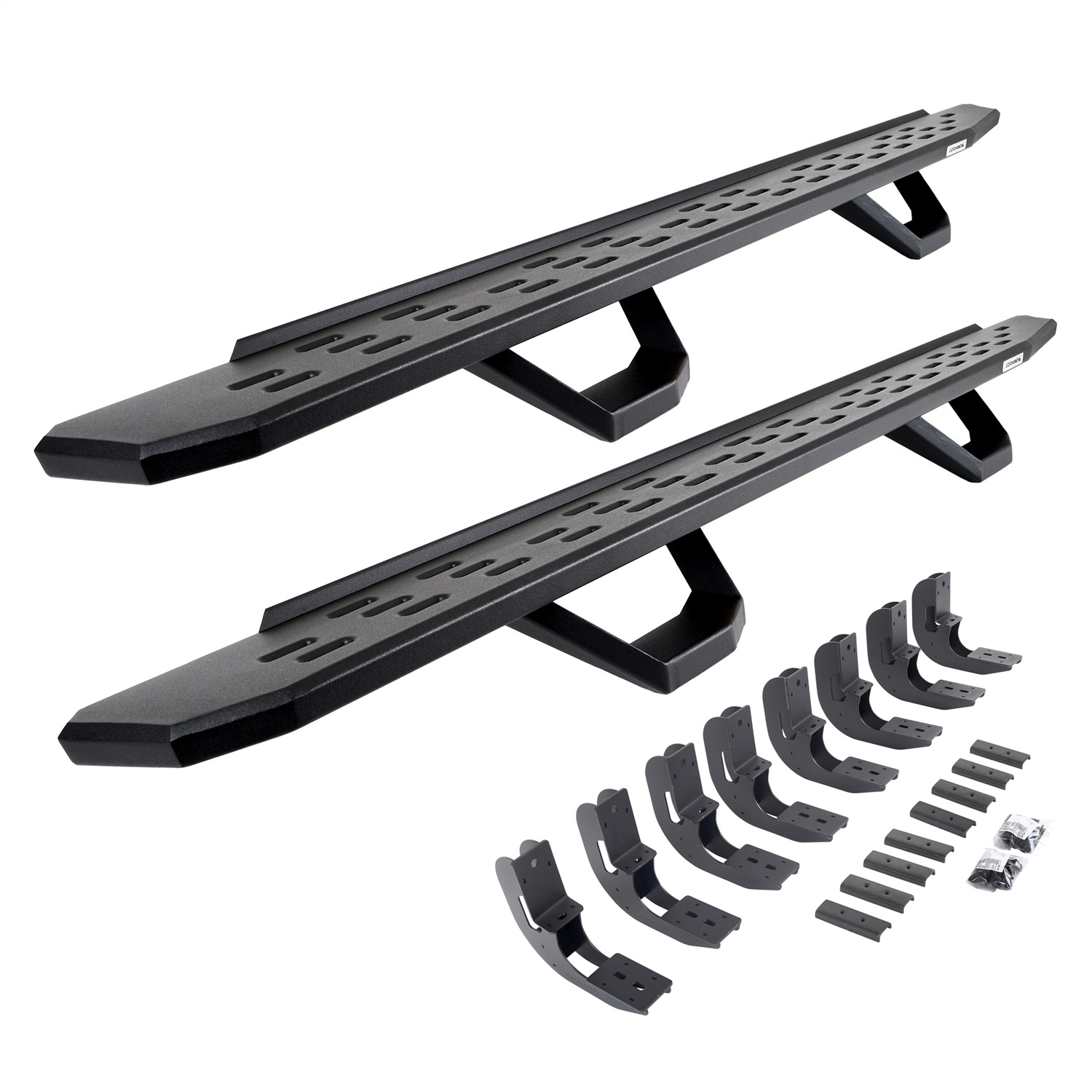 Go Rhino 6960488720PC -  RB30 Running Boards with Mounting Brackets & 2 Pairs of Drops Steps Kit - Textured Black