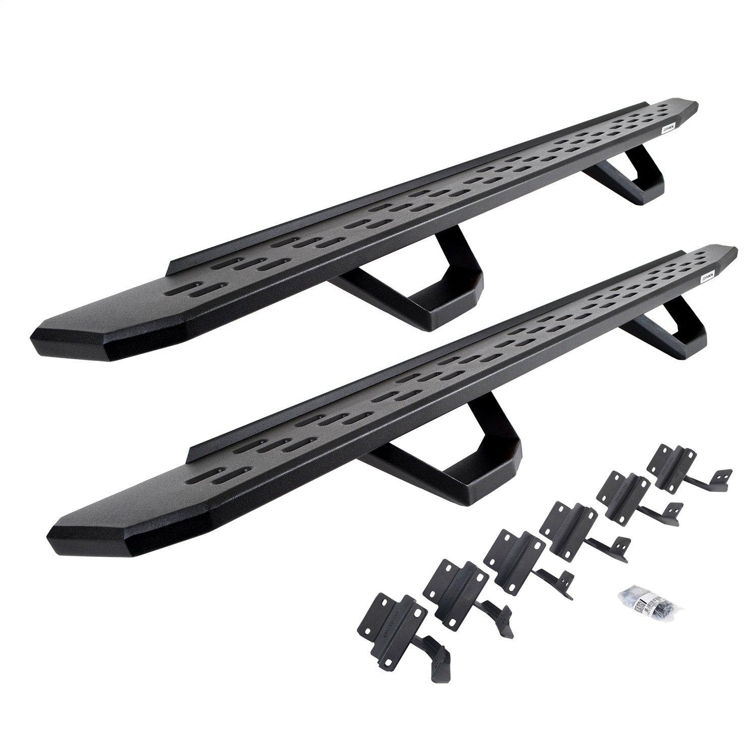Go Rhino 6961558720PC -  RB30 Running Boards with Mounting Brackets & 2 Pairs of Drops Steps Kit - Textured Black