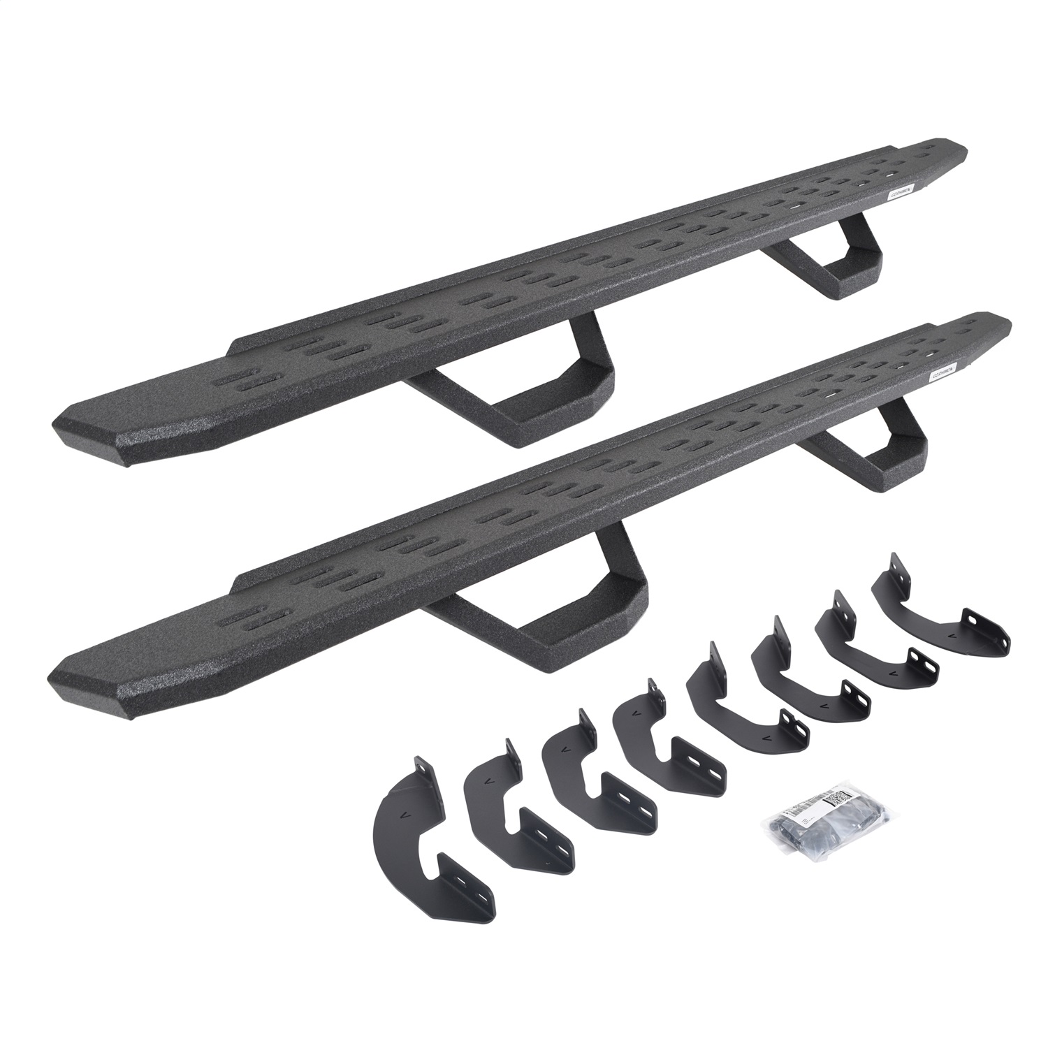 Go Rhino 6964158020T -  RB30 Running Boards with Mounting Brackets & 2 Pairs of Drops Steps Kit - Protective Bedliner Coating