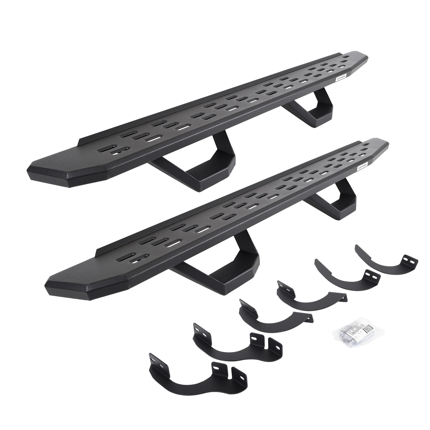 Go Rhino 6964256820T -  RB30 Running Boards with Mounting Brackets & 2 Pairs of Drops Steps Kit - Protective Bedliner Coating
