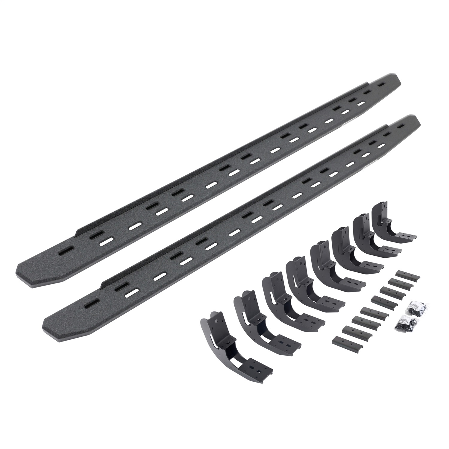 Go Rhino 69604880ST -  RB30 Slim Line Running Boards with Mounting Bracket Kit - Protective Bedliner Coating