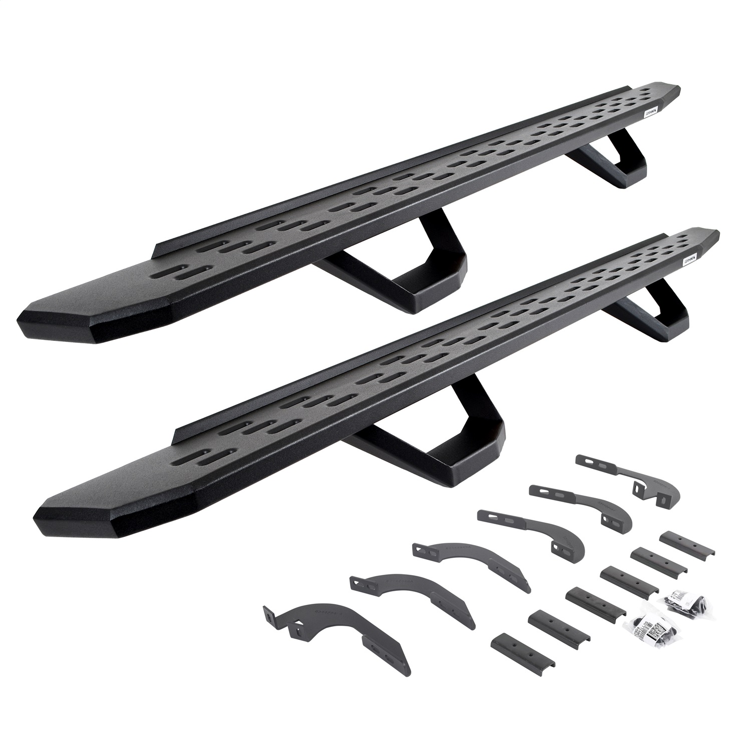 Go Rhino 6964328020PC - 6964328020T-RB30 RunningBoards W/Brackets, 2 Pairs DropStepsKit-TXT BLK