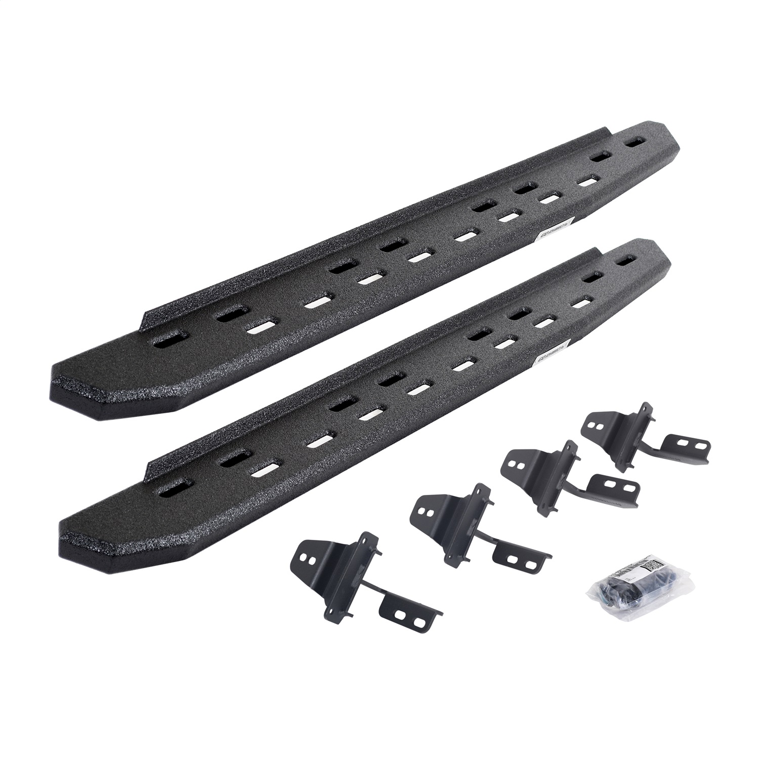 Go Rhino 69692648ST -  RB30 Slim Line Running Boards with Mounting Bracket Kit - Protective Bedliner Coating