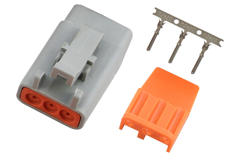 Haltech HT-031001 - Male Deutsch DTM-3 Connector 7.5 Amp Plug & Pins