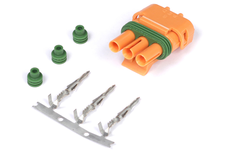 Haltech HT-030420 - Delco Weather Pack 3 Pin GM Style MAP Sensor Connector Orange Plug & Pins
