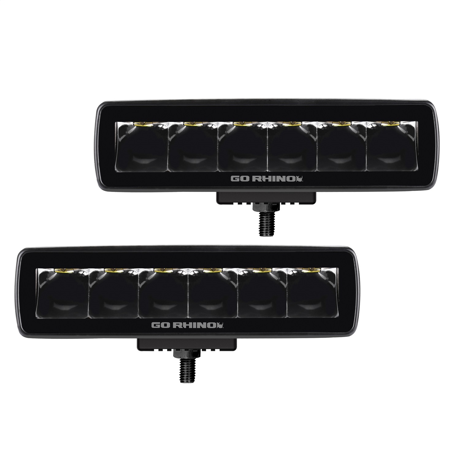 Go Rhino 750300621SBS - Xplor Blackout Series Sixline LED Spot Light Kit (Surface/Threaded Stud Mount) - Blk (Pair)