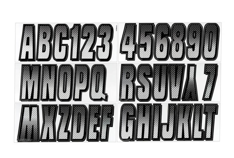 Hardline WHBKG300 - Boat Lettering Registration Kit 3 in. - 300 White/Black