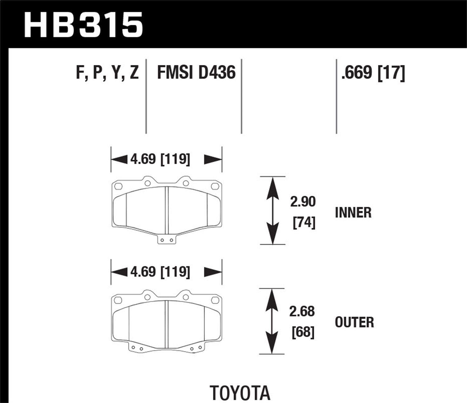 Hawk HB315P.669 - SuperDuty Disc Brake Pad