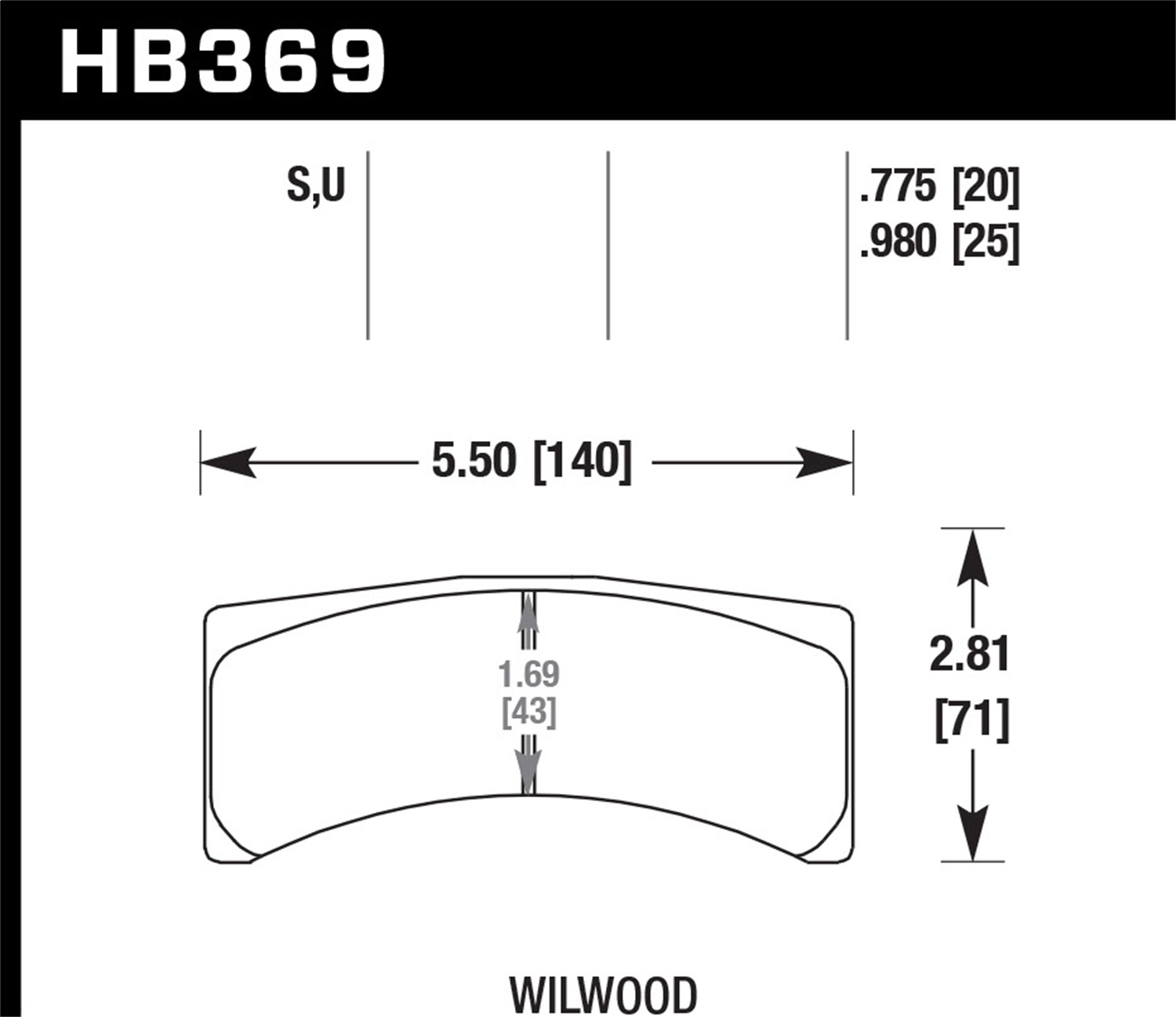 Hawk HB369U.980 - DTC-70 Disc Brake Pad Hawk HB369U.980 - DTC-70 Disc Brake Pad