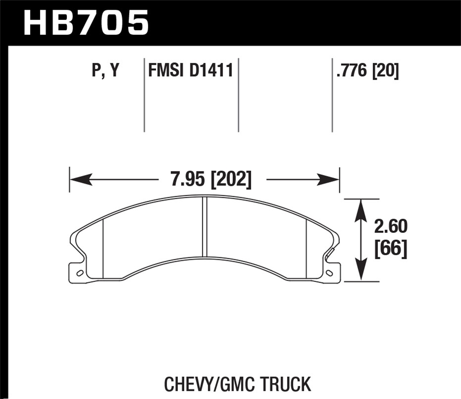Hawk HB705Y.776 - Chevy/GMC Express/Silverado/Savana/Sierra 15/25/35/4500 SuperDuty Rear LTS Brake Pads Hawk HB705Y.776 - Chevy/GMC Express/Silverado/Savana/Sierra 15/25/35/4500 SuperDuty Rear LTS Brake Pads