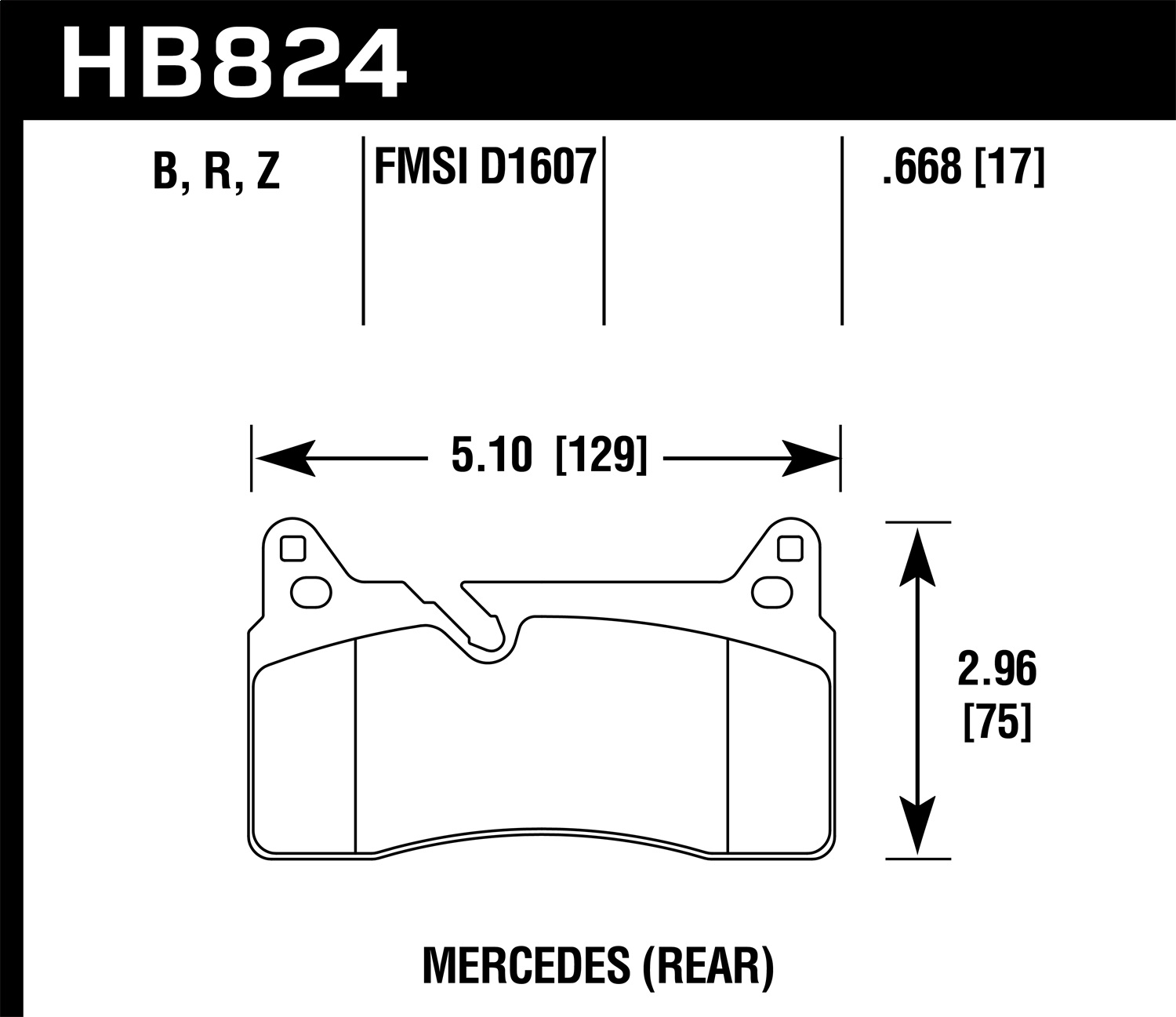 Hawk HB824Z.668 - Performance Ceramic Disc Brake Pad