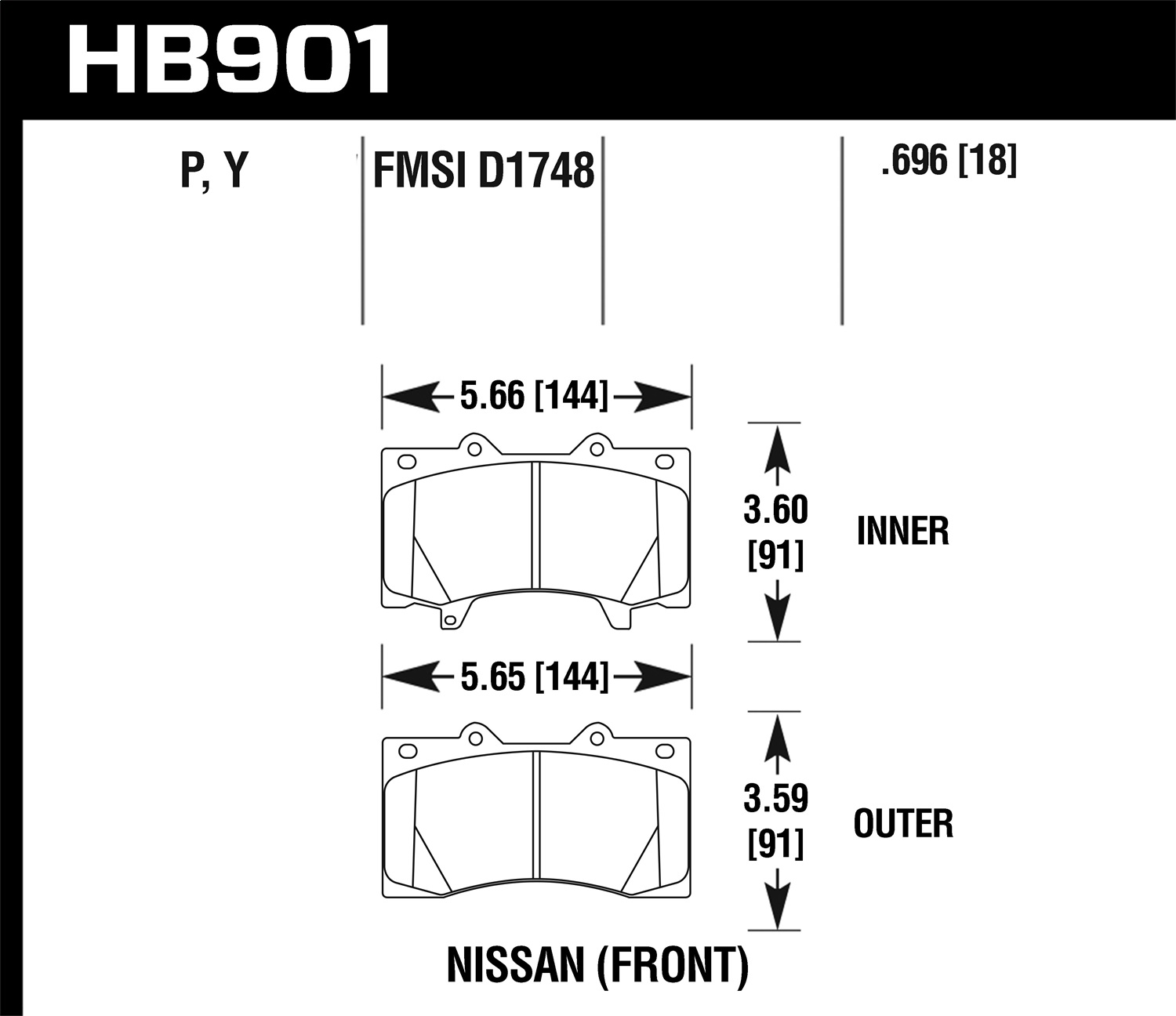 Hawk HB902Y.587 - 0.587 Thickness