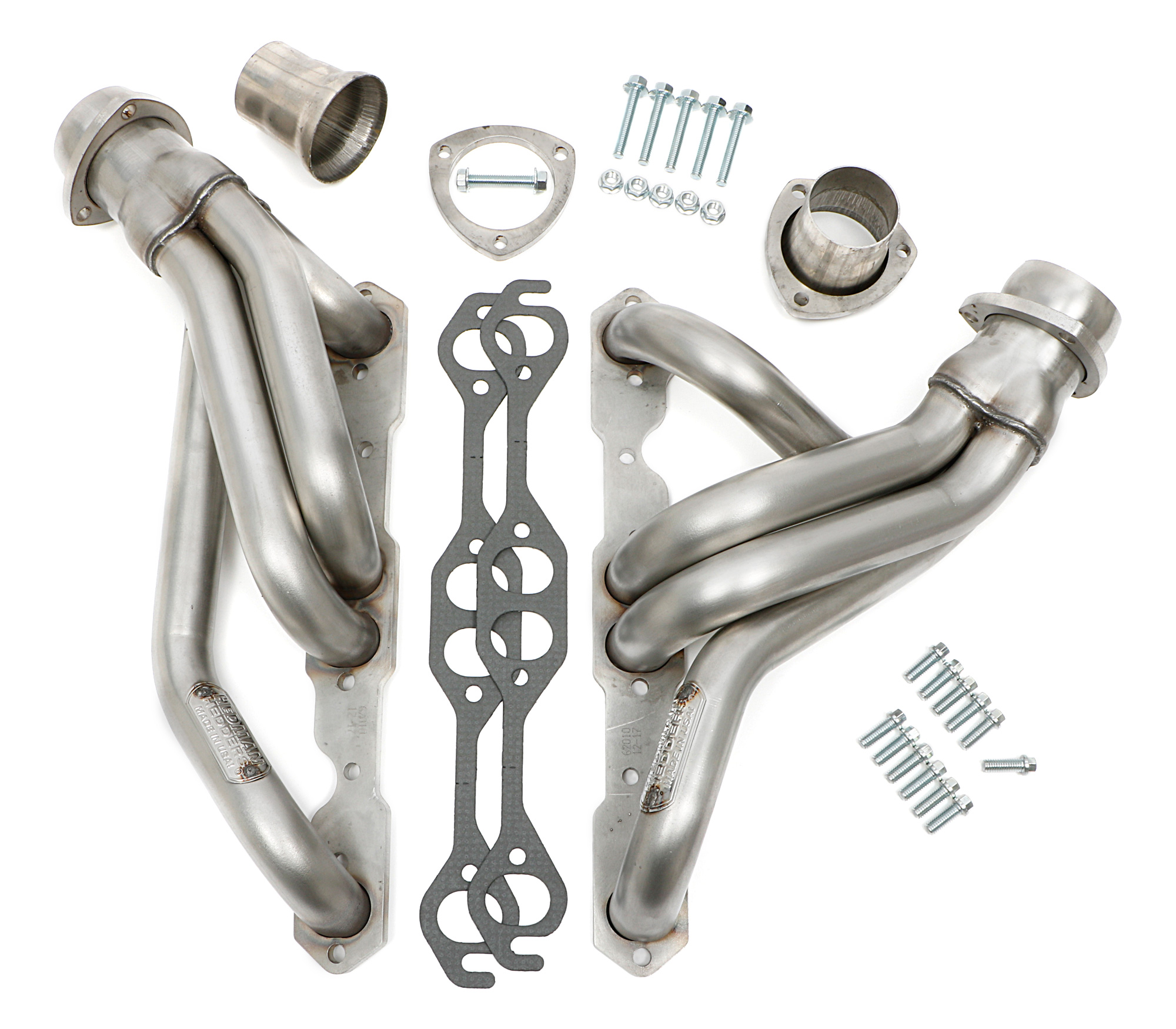 Hedman Hedders 62010 - 67-87 C10/C20 TRUCKS AND SUVS WITH SB CHEVY; UNCOATED 304 STAINLESS STEEL HEADERS; 1-5/8 IN. TUBE DIA.; 3 IN. COLL.; MID-LENGTH DESIGN