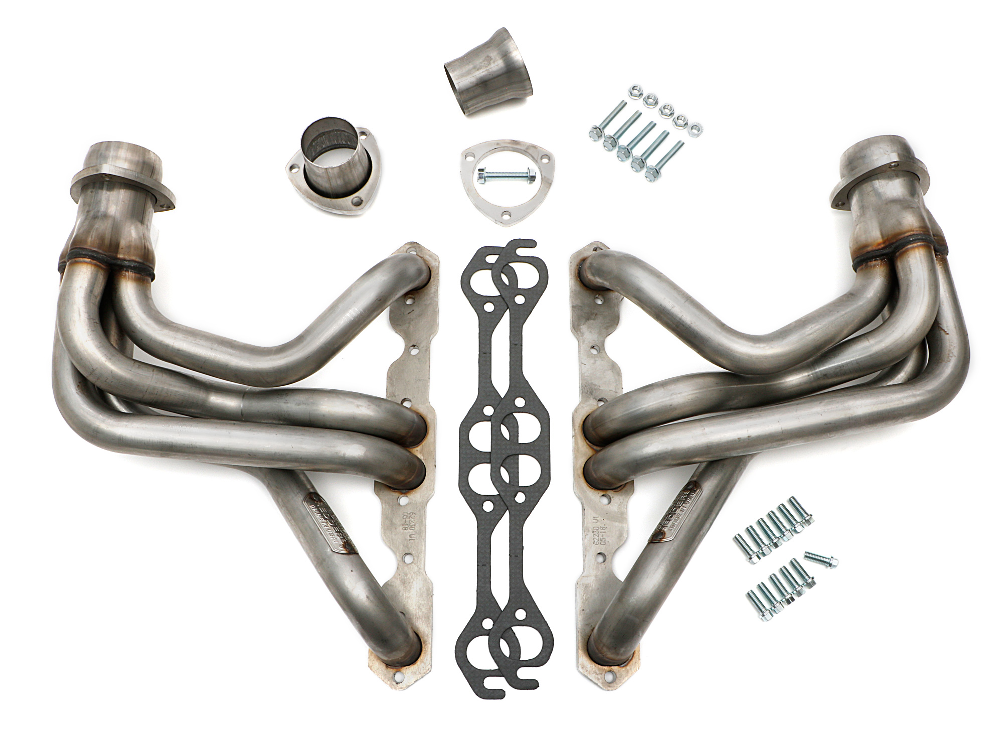 Hedman Hedders 62230 - STAINLESS STEEL HEADERS; 1-5/8 IN. TUBE DIA.; 3 IN. COLL.; FULL LENGTH DESIGN- UNCOATED