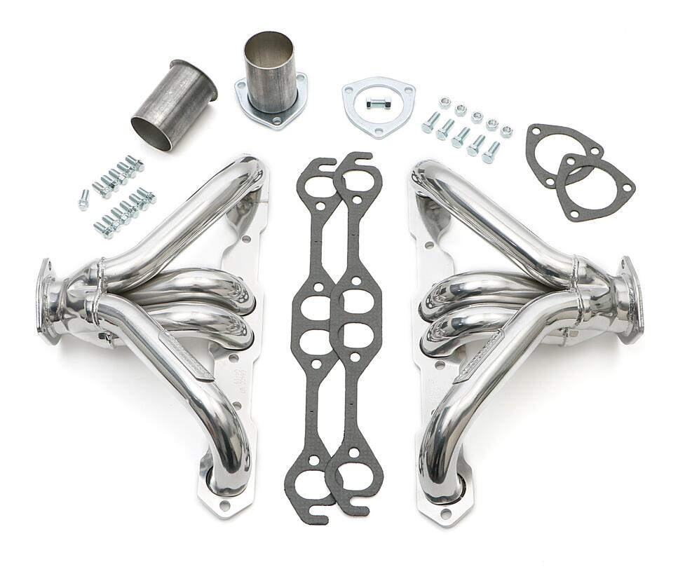Hedman Hedders 68406 - BLOCK HUGGER HEADERS; CHEVY SB 283-400; 1-5/8 IN. TUBES; HTC CERAMIC COATED