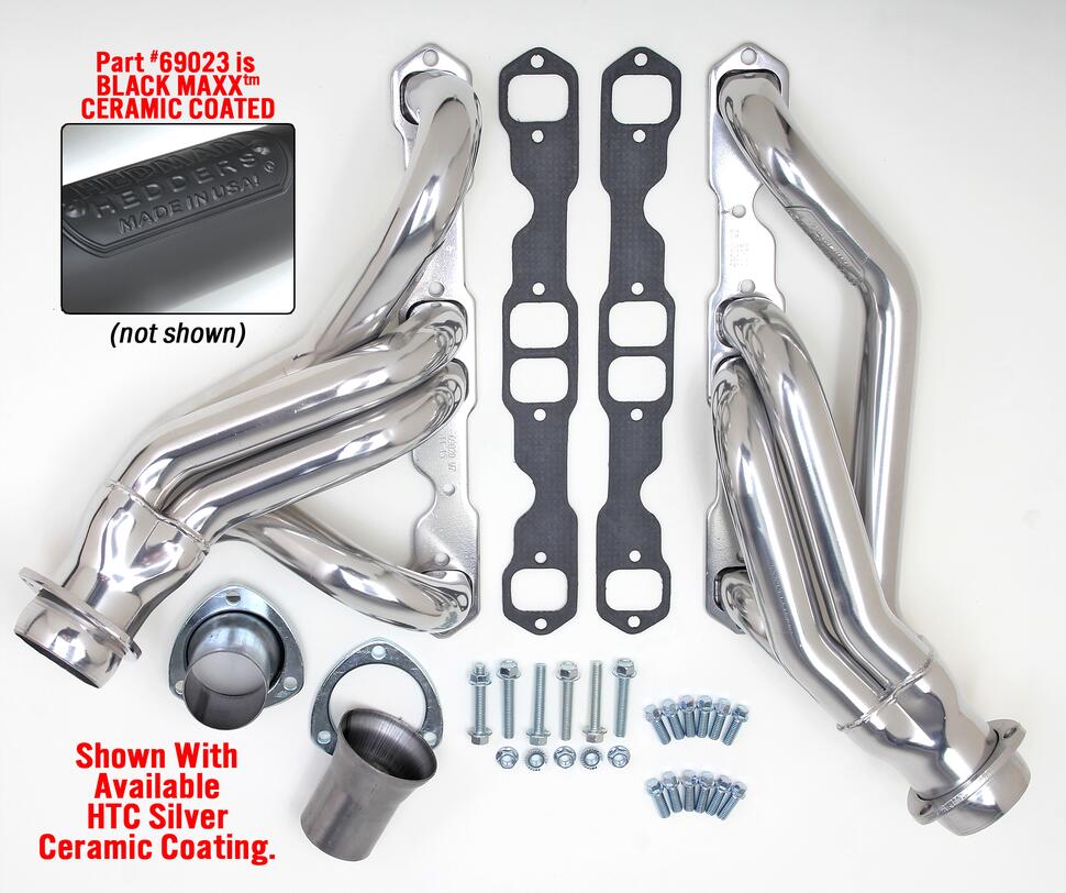 Hedman Hedders 69023 - SB CHEVY 67-87 2WD PICKUP 1-3/4 IN.- MID-LENGTH- BLACK MAXX
