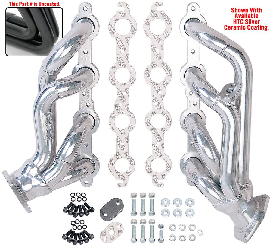 Hedman Hedders 69690 - STANDARD UNCOATED HEADERS; 1-5/8 IN. TUBE DIA.; STOCK COLL.; SHORTY DESIGN