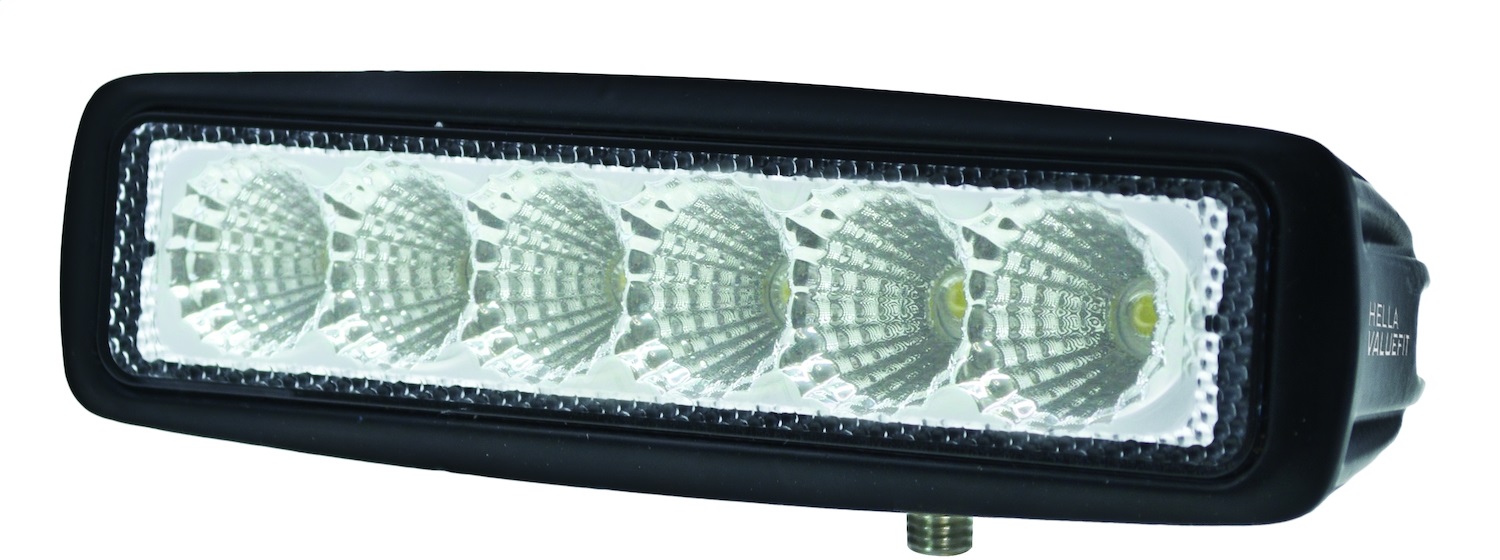 Hella 357203001 - Value Fit Mini 6in LED Light Bar - Flood Beam Pedestal Hella 357203001 - Value Fit Mini 6in LED Light Bar - Flood Beam Pedestal