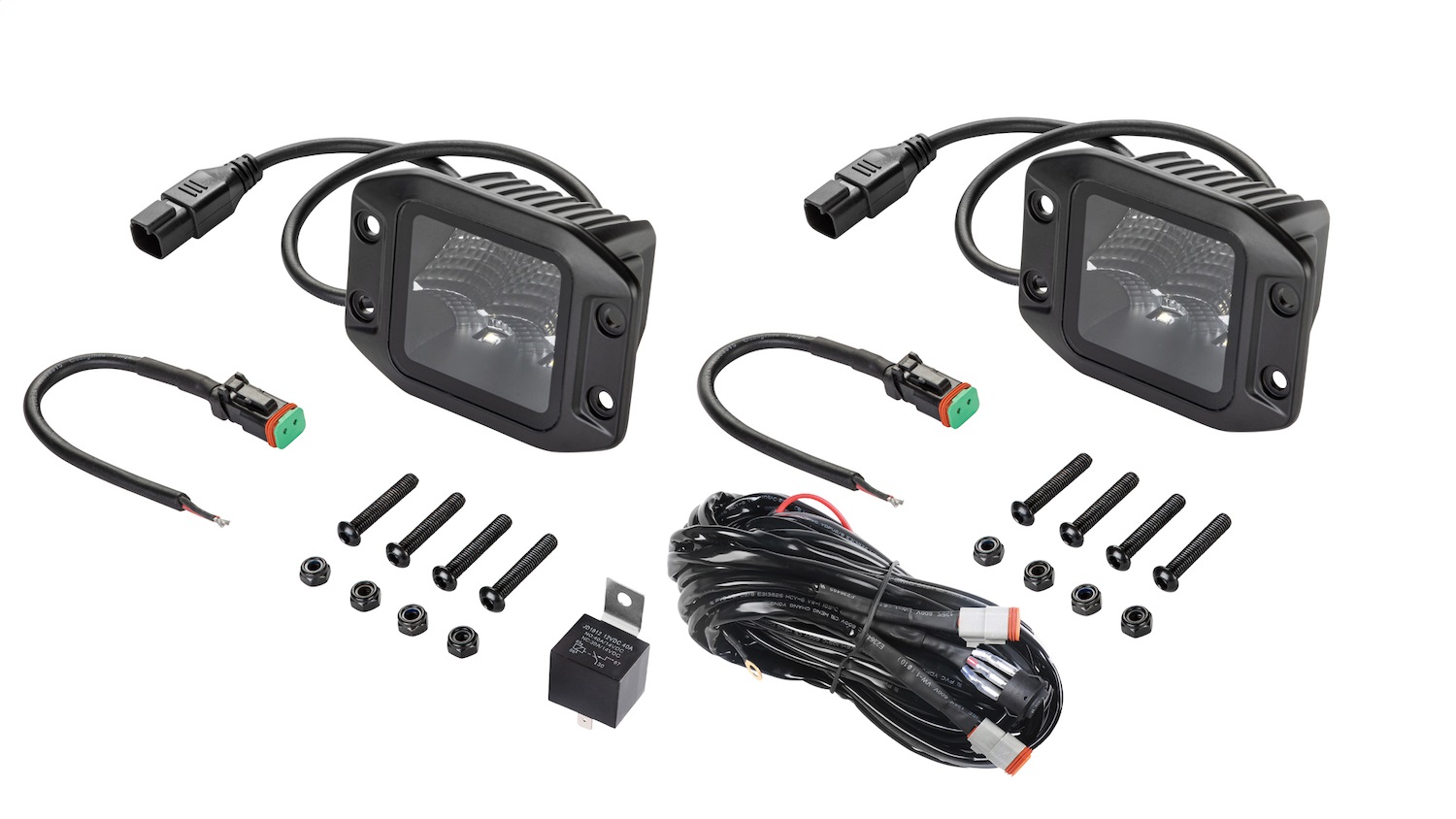 Hella 358176831 - Universal Black Magic 3.2in L.E.D. Cube Kit - Flood Beam (Flush Mount)