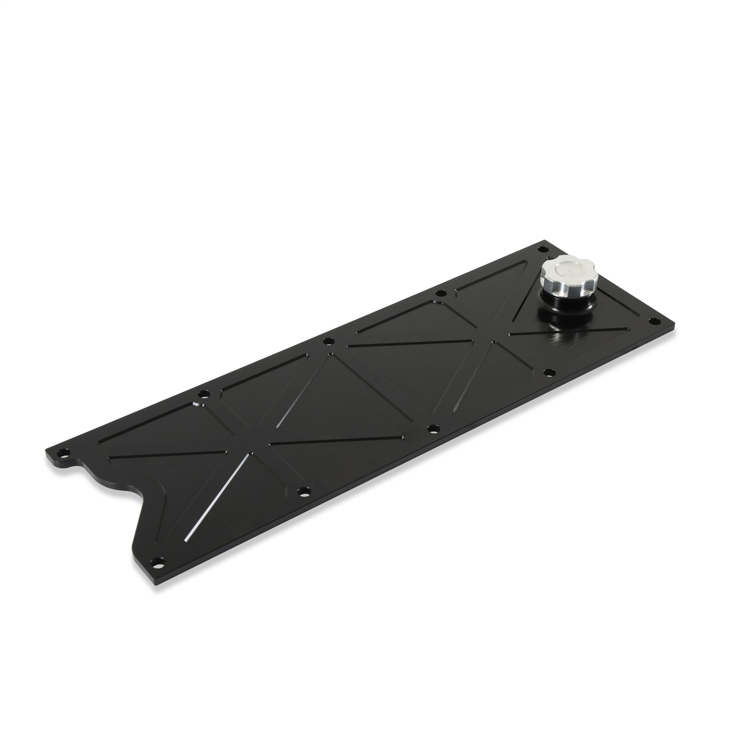 Holley 241-369 - LS Valley Cover with Oil Fill - Black Billet