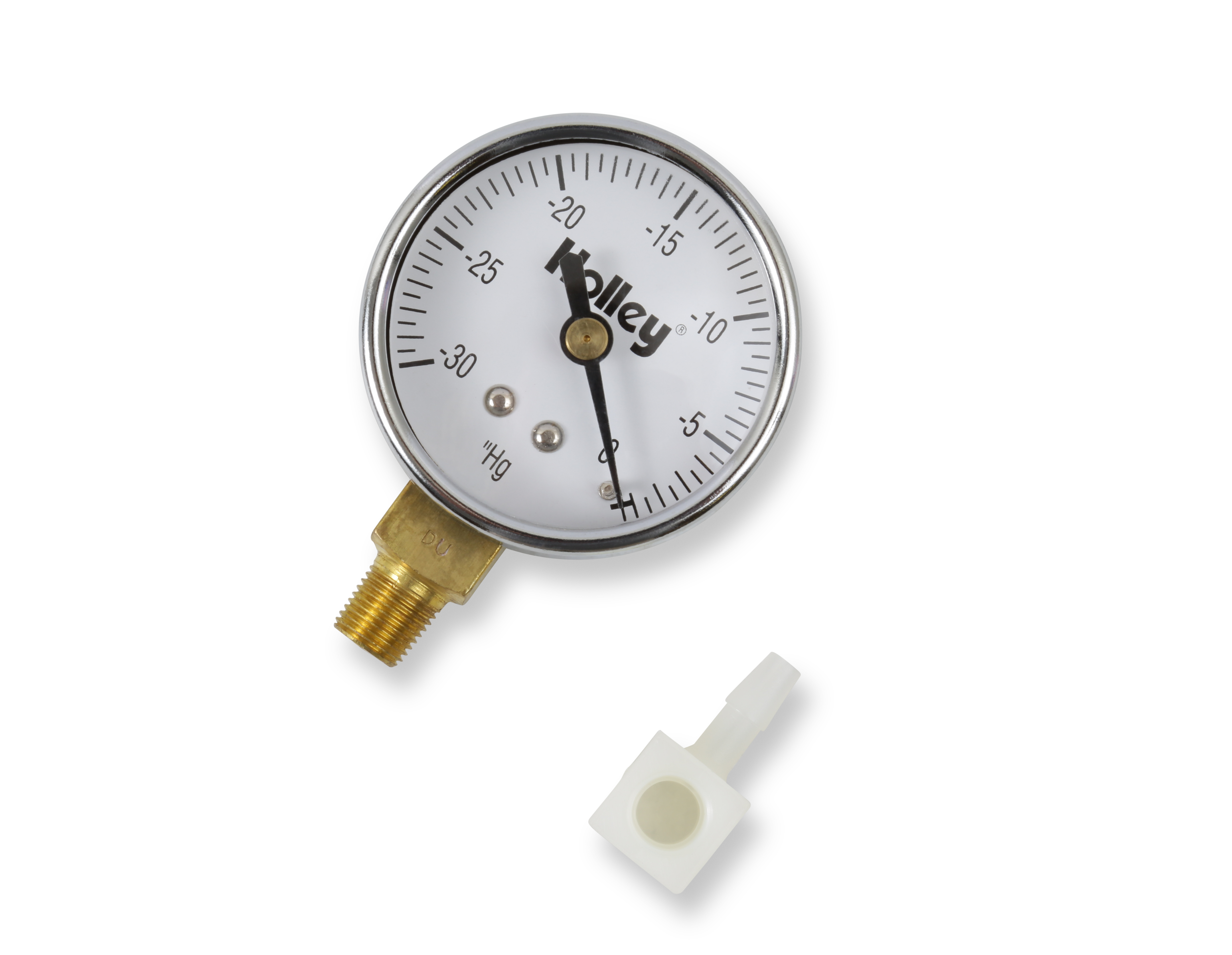 Holley 26-501 - Vacuum Gauge - 0-30 in Hg - Mechanical - Analog - 2 in Diameter - White Face - Each Holley 26-501 - Vacuum Gauge - 0-30 in Hg - Mechanical - Analog - 2 in Diameter - White Face - Each
