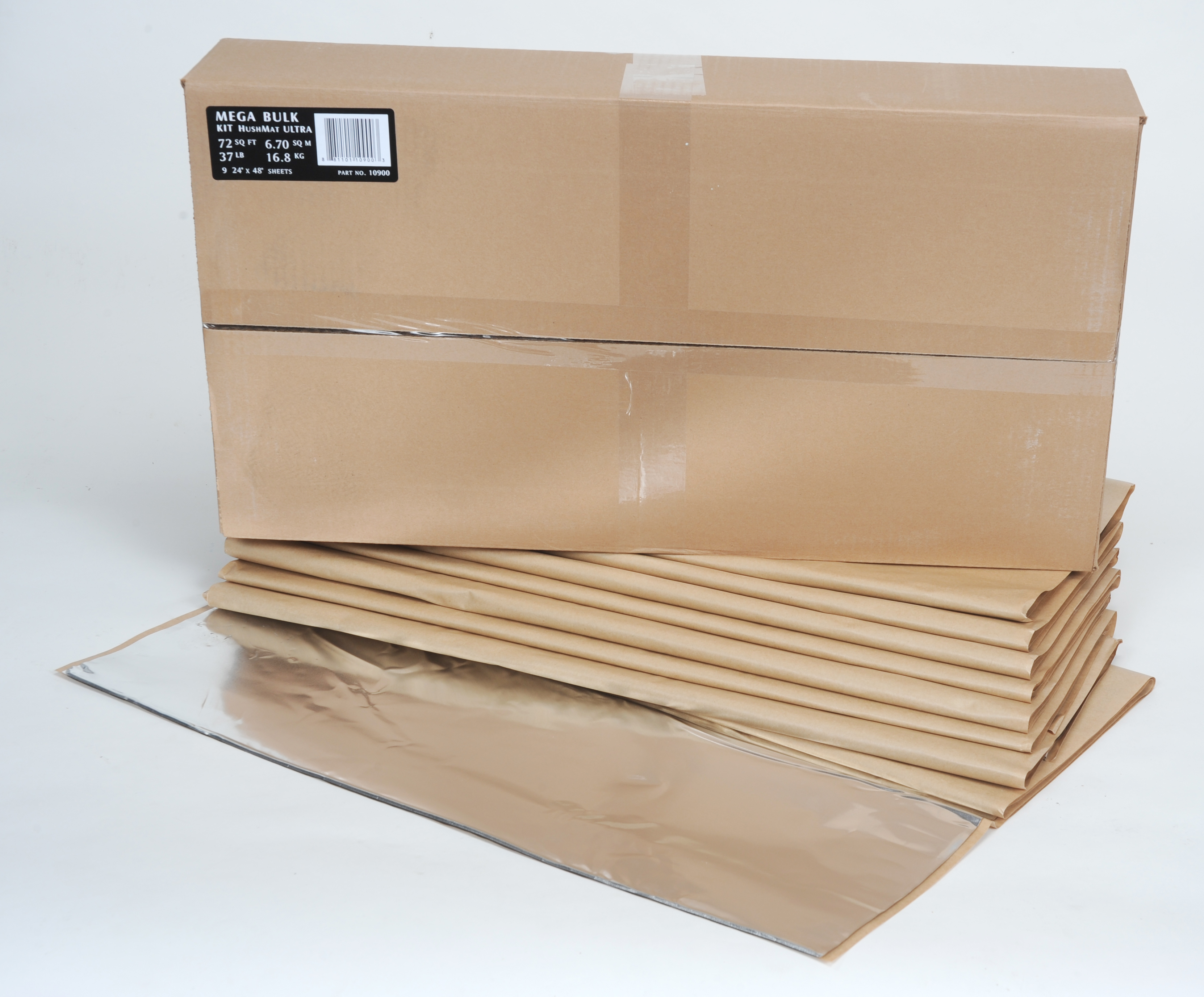 Hushmat 10900 - Mega Bulk Kit - Silver Foil with Self-Adhesive Butyl-9 Sheets 24inx36in ea 72 sq ft