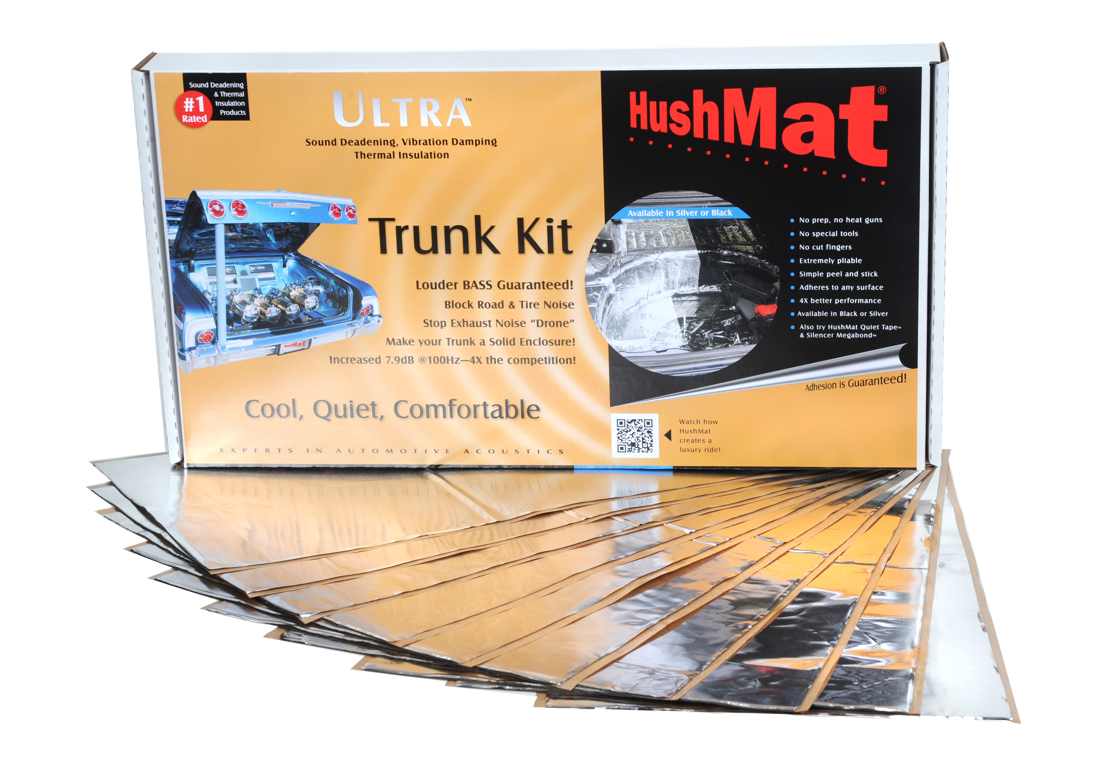 Hushmat 10301 - Trunk Kit - Silver Foil with Self Adhesive Butyl-10 Sheets 12inx23in ea 19 sq ft