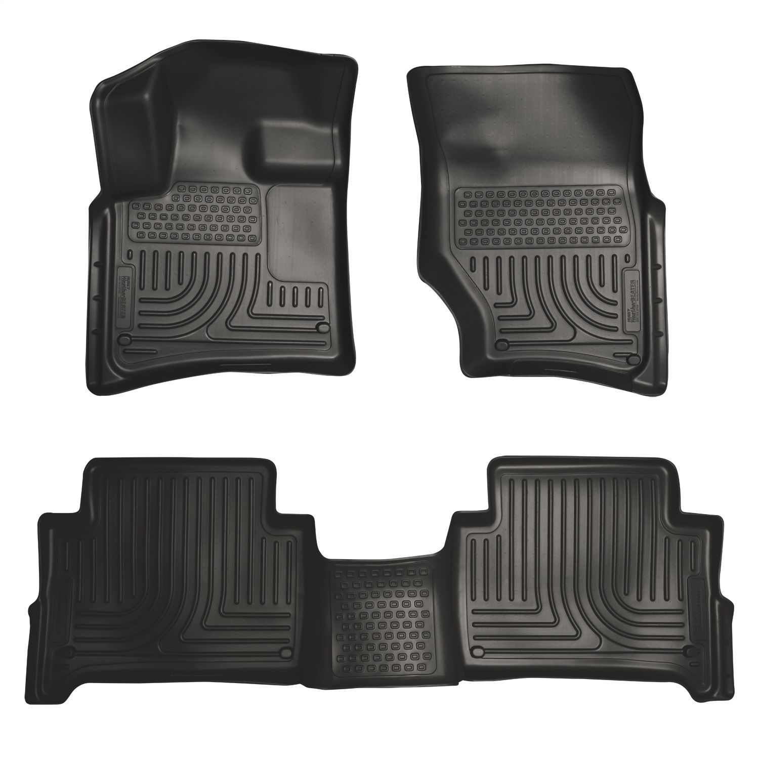 Husky Liners 96421 - 07-14 Audi Q7 Weatherbeater Black Front & 2nd Seat Floor Liners