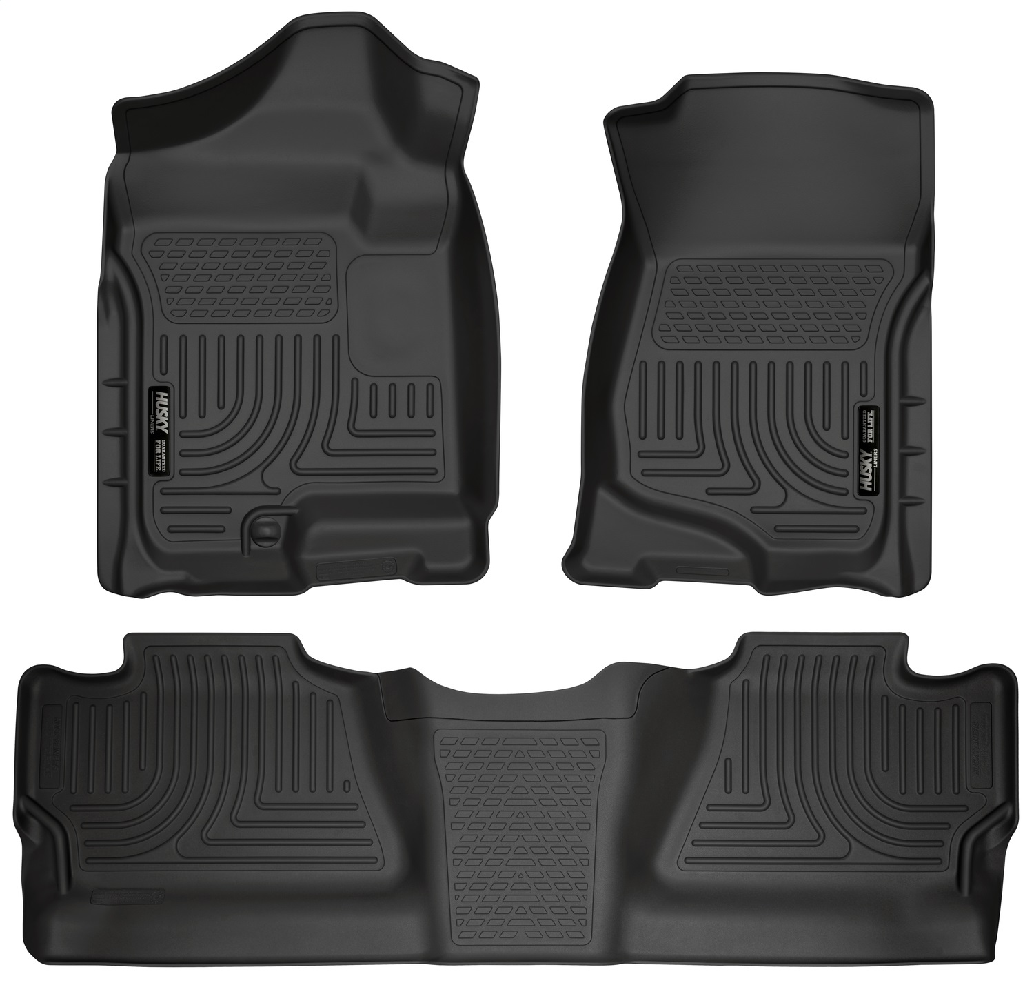 Husky Liners 98201 - 07-12 Chevy Silverado/GMC Sierra Crew Cab WeatherBeater Combo Black Floor Liners Husky Liners 98201 - 07-12 Chevy Silverado/GMC Sierra Crew Cab WeatherBeater Combo Black Floor Liners