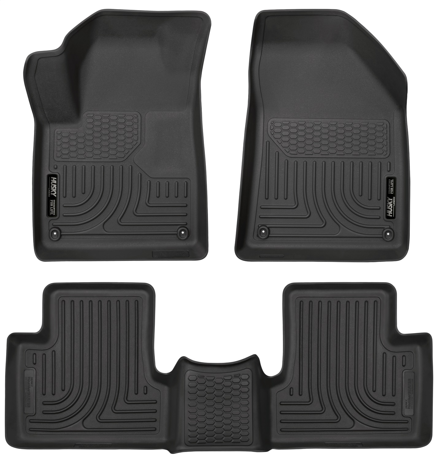 Husky Liners 99091 - 15-22 Jeep Cherokee WeatherBeater Combo Black Floor Liners