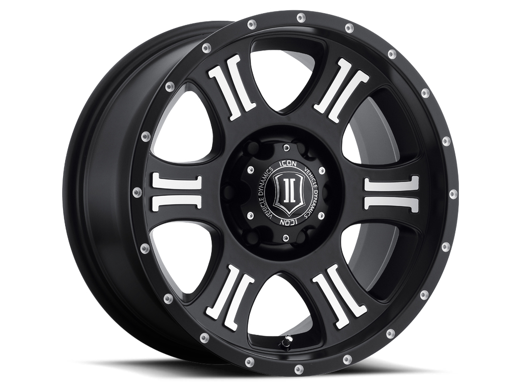 Icon 1017856350MB - ALLOYS SHIELD SAT BLK MACH - 17 X 8.5 / 6 X 135 / 6MM / 5" BS