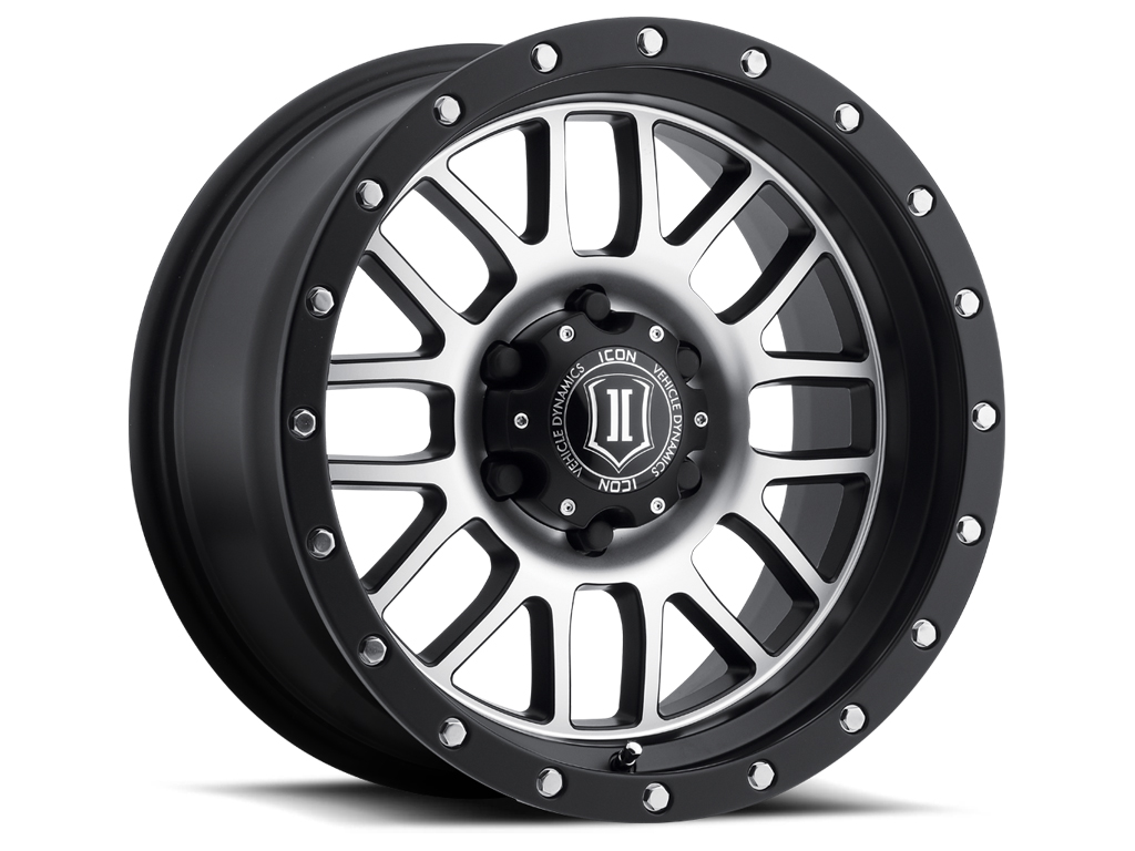 Icon 1217856350MB - ALLOYS ALPHA SAT BLK MACH - 17 X 8.5 / 6 X 135 / 6MM / 5" BS