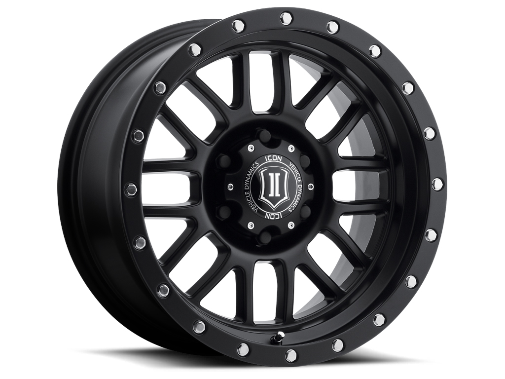 Icon 1217856350SB - Alpha 17x8.5 6x135 6mm Offset 5in BS 87.1mm Bore Satin Black Wheel