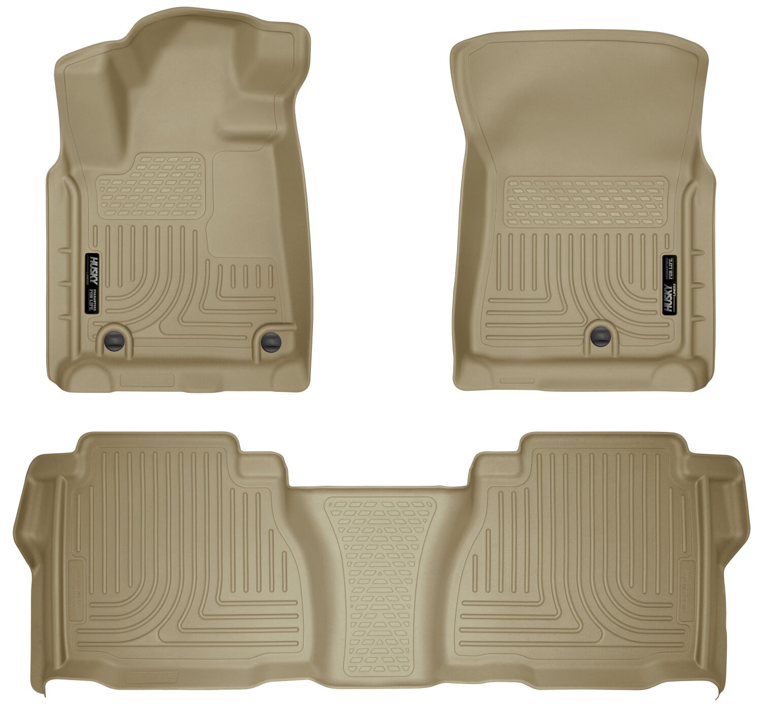 Husky Liners 98583 - 2012 Toyota Tundra Double/CrewMax Cab WeatherBeater Combo Tan Floor Liners