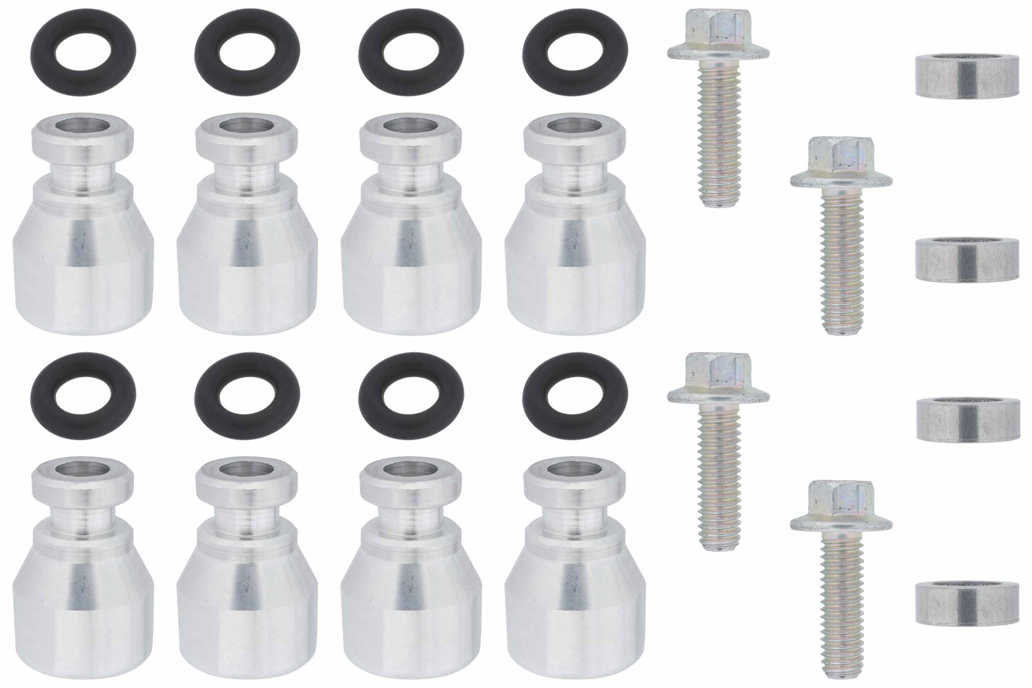 ICT Billet 551287-LS-036 - Fuel Injector Spacer Set of 8 Truck Intake Manif