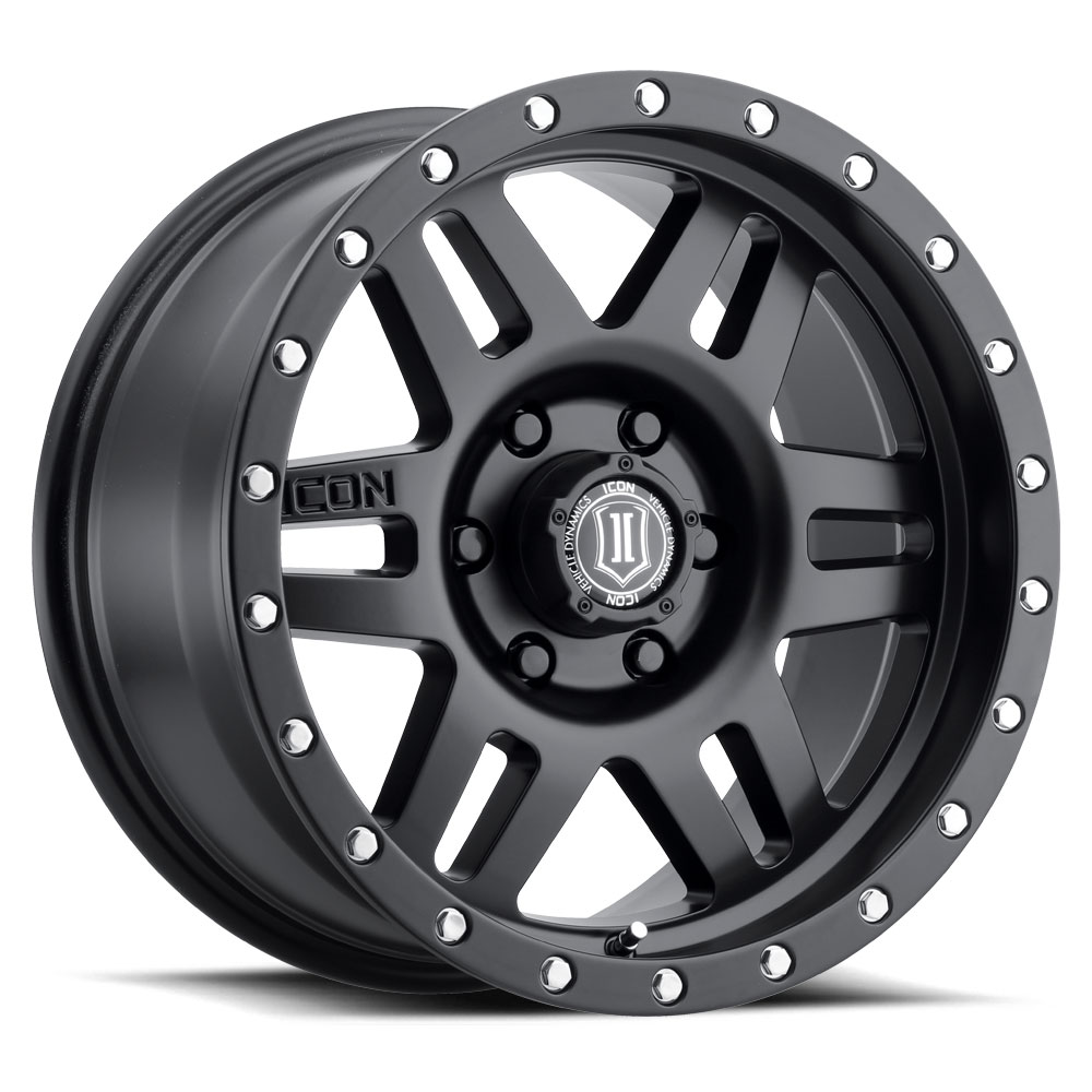 Icon 1417858357SB - Six Speed 17x8.5 6x5.5 25mm Offset 5.75in BS 108.1mm Bore Satin Black Wheel Icon 1417858357SB - Six Speed 17x8.5 6x5.5 25mm Offset 5.75in BS 108.1mm Bore Satin Black Wheel