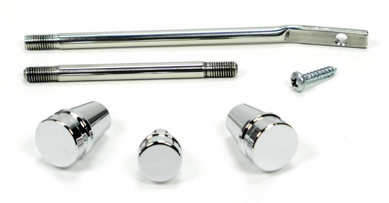 Ididit 2500000020 - Column Dress-Up Kit - Retro - Flasher Knob - Turn Lever - Tilt Column Lever - Polished Stainless Shaft - Aluminum - Chrome - GM / Mopar - Kit
