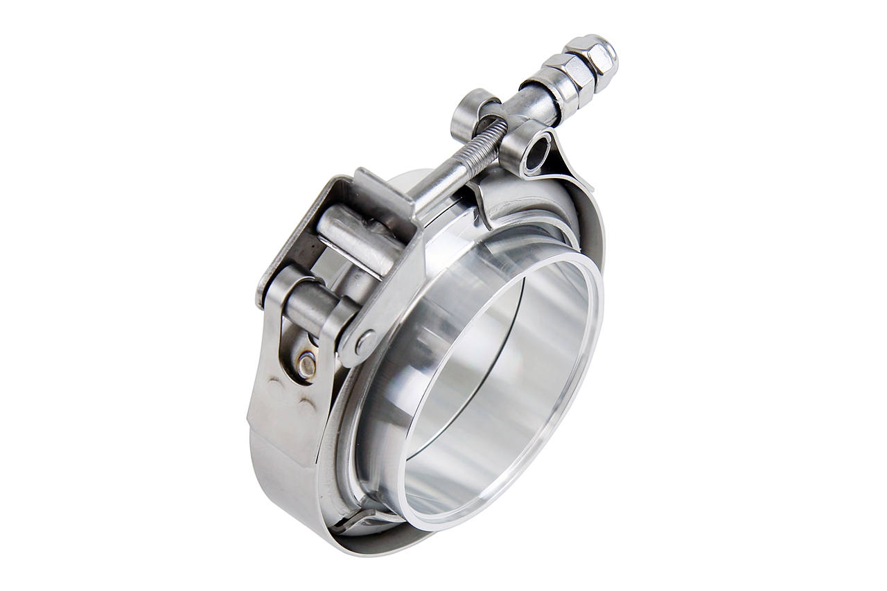 HPS Performance VCKIT-AL-350 - HPS V-band clamp with interlocking aluminum flanges for 3.5" OD tubing HPS Performance VCKIT-AL-350 - HPS V-band clamp with interlocking aluminum flanges for 3.5" OD tubing
