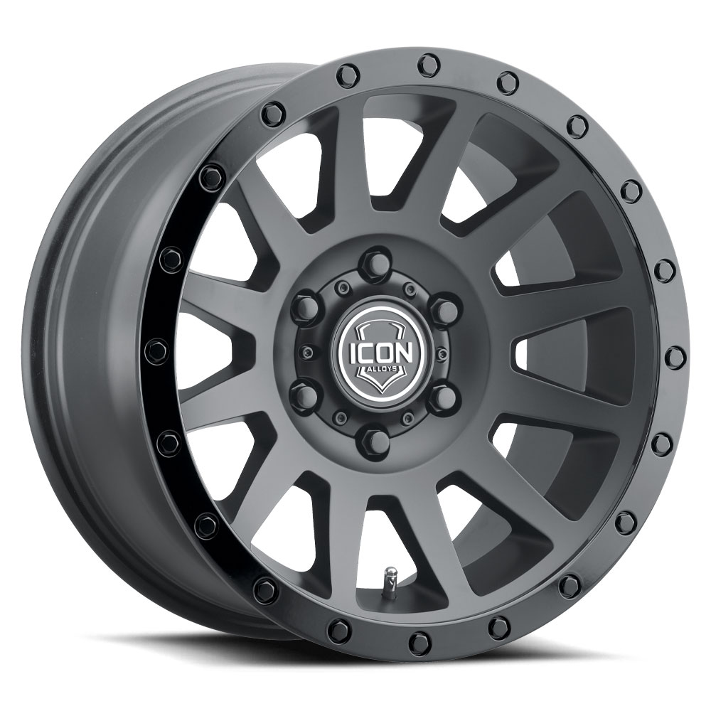 Icon 2017858347DB - Compression 17x8.5 6x5.5 0mm Offset 4.75in BS 106.1mm Bore Double Black Wheel