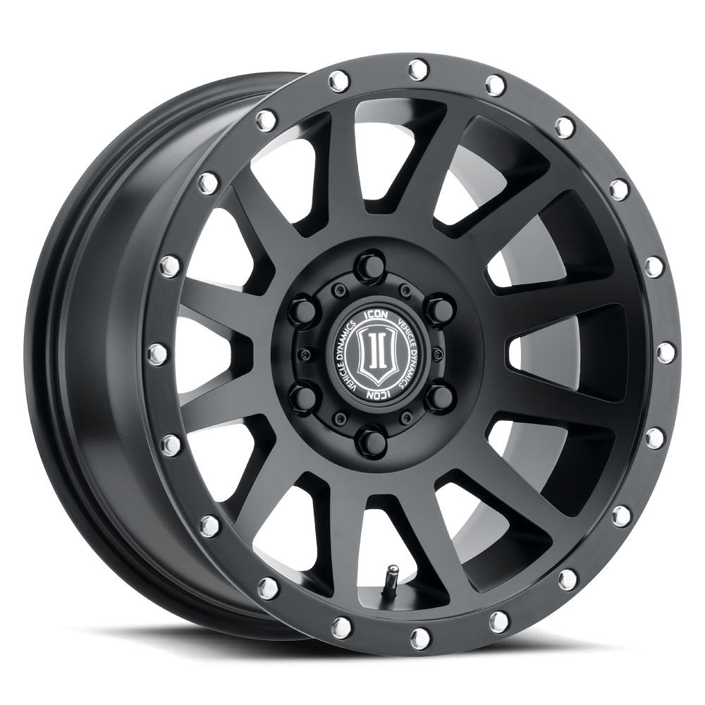 Icon 2017858357SB - ALLOYS COMPRESSION SAT BLK - 17 X 8.5 / 6 X 5.5 / 25MM / 5.75" BS Icon 2017858357SB - ALLOYS COMPRESSION SAT BLK - 17 X 8.5 / 6 X 5.5 / 25MM / 5.75" BS