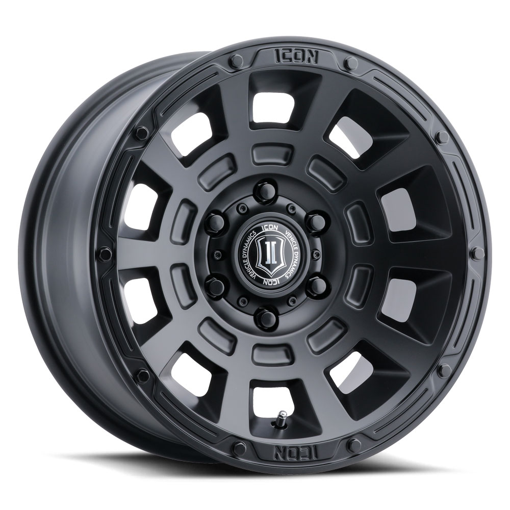 Icon 2817855557SB - Thrust 17x8.5 5x150 25mm Offset 5.75in BS Satin Black Wheel Icon 2817855557SB - Thrust 17x8.5 5x150 25mm Offset 5.75in BS Satin Black Wheel